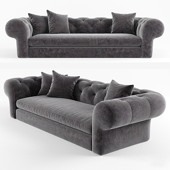 asnaghi European-style double sofa multi-person sofa 3d model