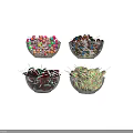 Assorted Colorful Lollipops In Glass Bowls With Various Designs And Flavors Displayed