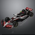 Formula 1 Race Car With Sleek Aerodynamic Design Black White Red Livery And Rear Wing