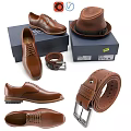 Stylish Men's Clothing Outfits With Brown Leather Shoes Belt And Hat