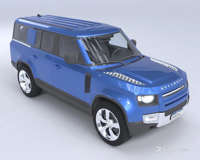 Blue SUV Vehicle With Modern Exterior Design Shiny Bodywork Silver Alloy Wheels And Front Grille 3d model 