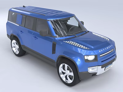 Blue SUV Vehicle With Modern Exterior Design Shiny Bodywork Silver Alloy Wheels And Front Grille 3d model