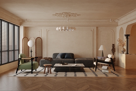 French Living Room 3d model