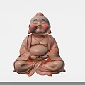 Game Movie Character Smiling Joyful Chubby Belly Cross Legged Sitting Robe Figure