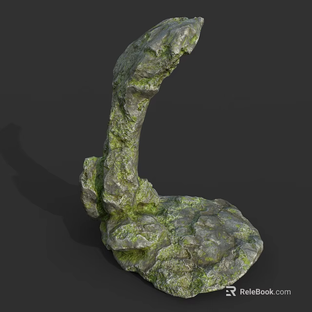 Decorative Mossy Rock Structure With Textured Surface For Garden Landscape 3d model 
