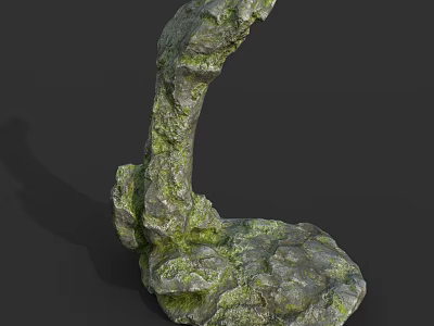Decorative Mossy Rock Structure With Textured Surface For Garden Landscape 3d model