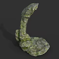 Decorative Mossy Rock Structure With Textured Surface For Garden Landscape 3d model