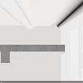 Modern Minimalist Ceiling Design With White Beams And Window With White Curtains