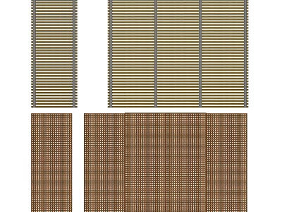 Different Fence Styles With Striped Patterns And Grid Designs For Home Garden 3d model