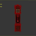 Elegant Classic Wooden Grandfather Clock Furniture With Intricate Carvings And Hanging Pendulum
