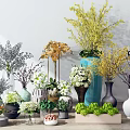 Modern vase combination 3d model