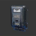 Old Electricity Meter with Metal Casing Display Screen and Wiring Terminals 3d model