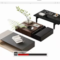 Modern Coffee Table Designs With Wooden Black Beige Finishes Drawers Storage And Decorative Plants Books