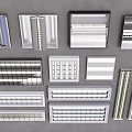 Various Grille Lights With Modern Designs And Stylish Ceiling Lighting Fixtures 3d model
