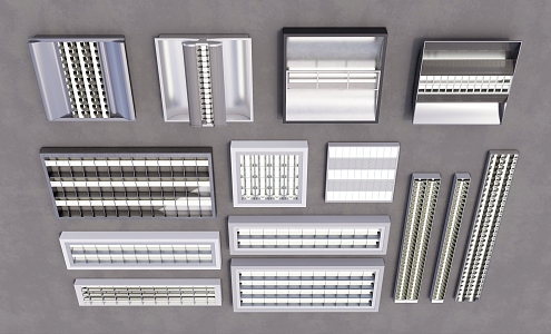 Modern Grille Lamp Grille Lamp Tube Panel Lamp Panel Ceiling Lamps Office Lamps 3d model