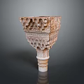 Scenic Historic Landscape Featuring Intricate Carved Stone Pillar Patterns