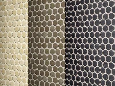 Three Circular Pattern Floor Tiles In Different Colors 3d model