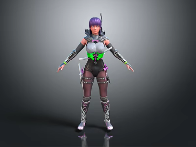 Sci-fi Beauty Cyber Beauty Sci-fi Woman Warrior Future Woman Warrior Sci-fi Lady Soldier Cyber Woman Warrior 3d model