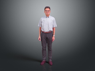 modern man middle-aged man asian man asian man 3d model