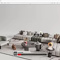 Modern sofa coffee table combination 3d model