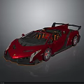 Red Supercar With Sleek Aerodynamic Design Open Top Rear Spoiler And Stylish Exterior