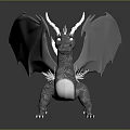Game Movie Character Dragon With Gray Body White Horns White Wings And Sharp Claws