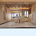 Modern Living Dining Room Interior With Circular Ceiling Light Sofa Coffee Table And City View
