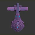 Futuristic Purple Spaceship Design With Glowing Blue Details For Space Exploration