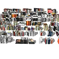 Colorful Books and Magazines in Various Sizes Scattered on White Background