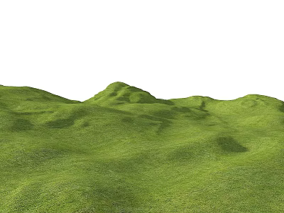 Micro Terrain Design With Green Rolling Grass And Natural Gentle Slopes 3d model