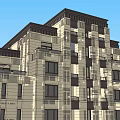 Classic Modern High Rise Building Exterior With Detailed Facade And Window Arrangement Design