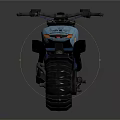 Teal Modern Motorcycle With Large Tires Black Seat And Futuristic Body Details