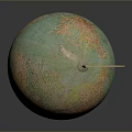 Decorative Household Globe Featuring Green Brown Surface Red Base And Metal Stand