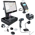 Commercial POS Retail Equipment with Touchscreen Monitor Cash Drawer Receipt Printer and Scanner