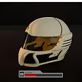 Modern White Helmet With Streamlined Design Transparent Visor And Black Accent Stripes 3d model