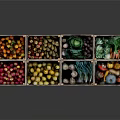 Colorful Fresh Assorted Vegetables Arranged in Wooden Multi Compartment Tray