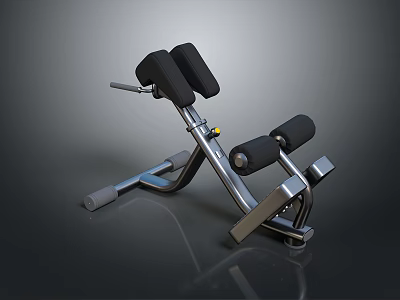 Sturdy Home Fitness Equipment Ab Trainer With Black Pads And Silver Frame For Abdominal Workout 3d model