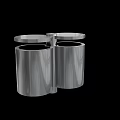 Sleek Modern Stainless Steel Double Trash Cans With Lids For Home Waste Bins