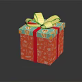 Colorful Decorative Gift Box With Yellow Bow And Patterned Design For Household Use