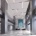 Modern Hall Lobby 3d model
