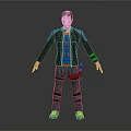 Stylish 3D Character With Red Hair Black Jacket Blue Jeans And Red Tool Belt