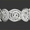 Elegant Silver Ring Featuring Intricate Intertwined Celtic Knot Design Patterns 3d model