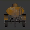 Orange Industrial Tanker Trailer For Liquid Transport With Storage Tank And Single Axle