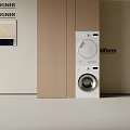 Modern Balcony Cabinet Design With Built in Washing Machine And Dryer Storage