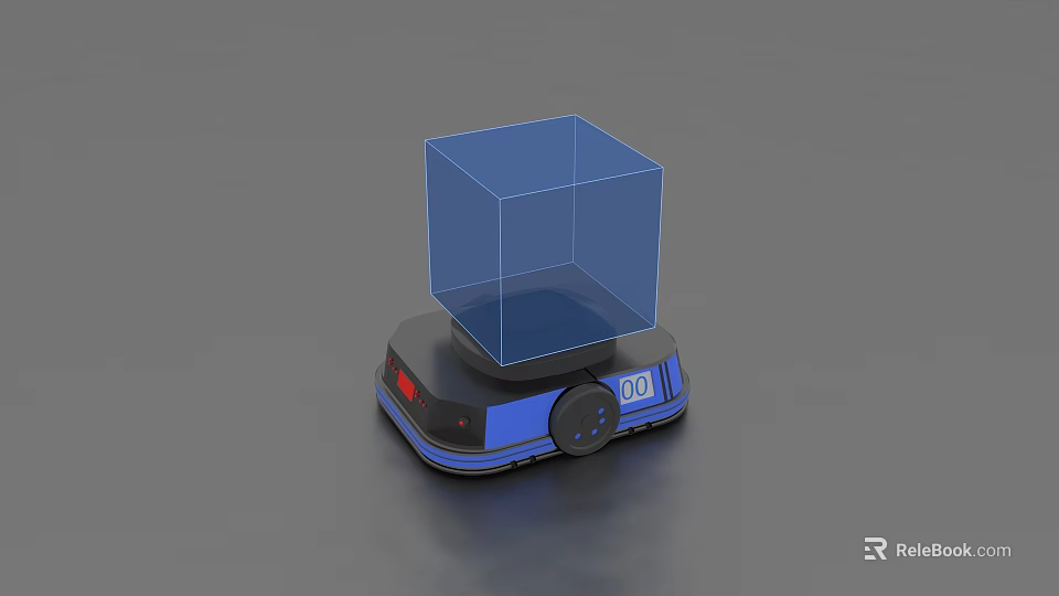 Smart Machine With Transparent Cube Container Digital Display And Control Knob 3d model