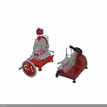 Red Kitchen Meat Slicers With Transparent Guards And Manual Operation 3d model
