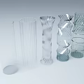 Unique Transparent Glass Vases Featuring Cylindrical Striped Spiral And Stacked Designs