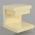 Sleek Modern Wooden Nightstand Design With Simple Structure And Open Shelf 3d model