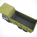 Functional Dump Truck With White Cab Yellow Open Bed And Black Wheels