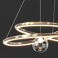Modern Circular Chandelier With LED Lights And Metal Frame Design